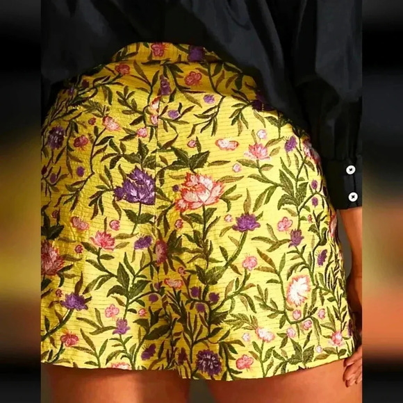 Anthropologie La Fuori Embroidered Shorts Floral Embroidery High Rise - Picture 4 of 9